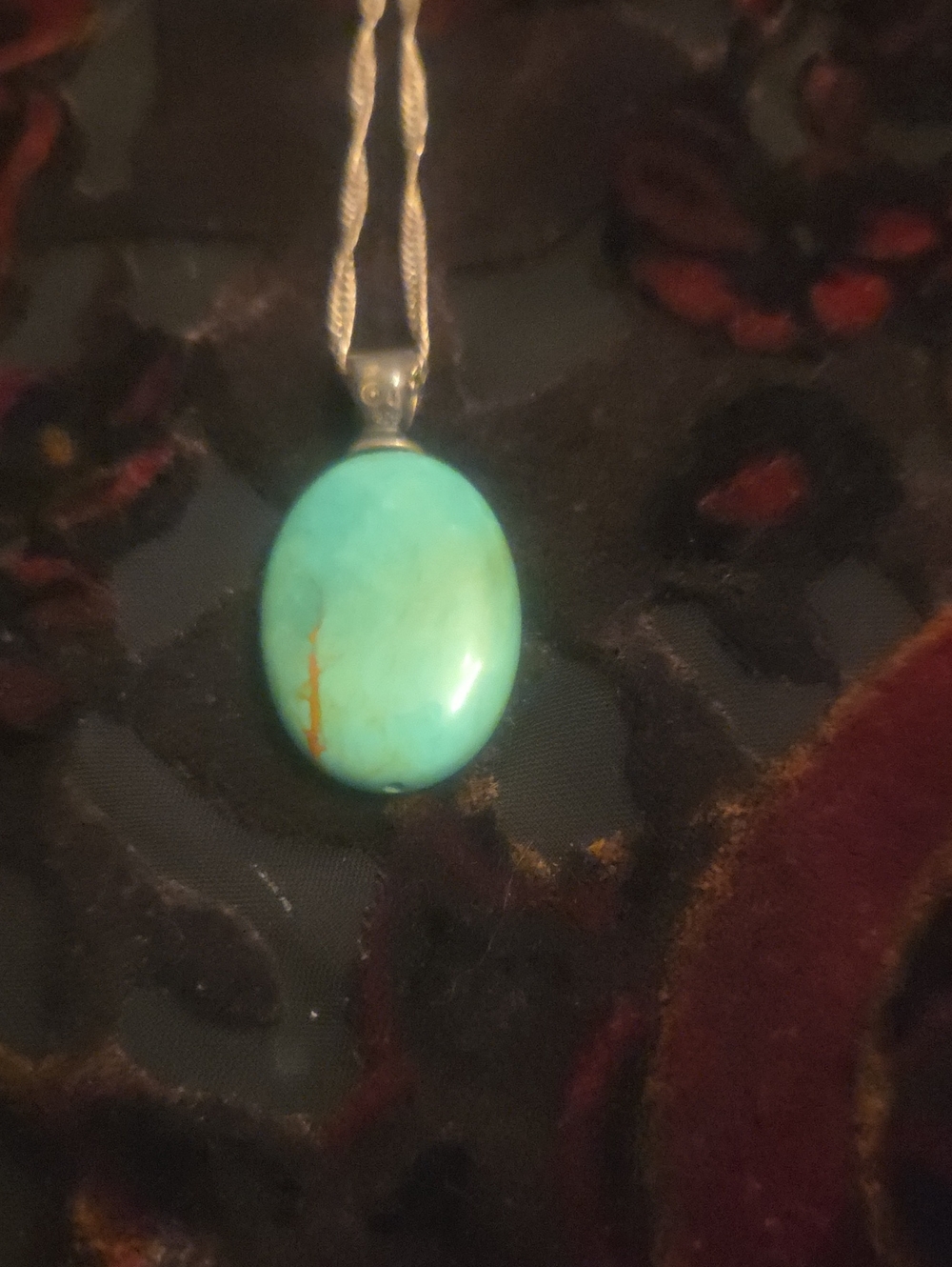 Turquoise Oval Pendant Necklace - Women Jewelry